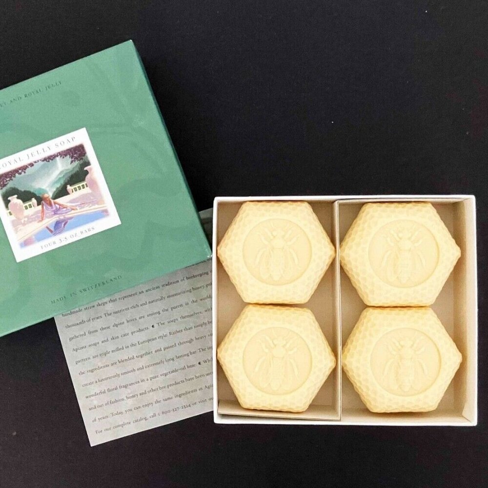 Baudelaire Royal Jelly Honey 4 x 3.5 oz Soaps in Gift Box _ Made in Switzerland
